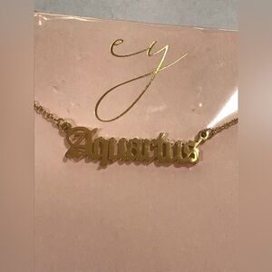 Zodiac Gold Women’s Necklace Aquarius Or Cancer New